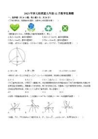 2023-2024学年湖北省武汉市黄陂区部分学校九年级（上）月考数学试卷（12月份）
