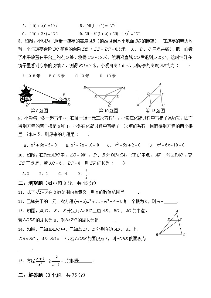 河南省南阳市桐柏县2024-2025学年九年级上学期11月期中考试数学试题02