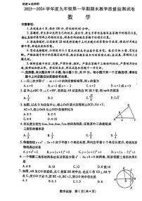 内蒙古自治区包头市青山区2023-2024学年九年级上学期1月期末数学试题
