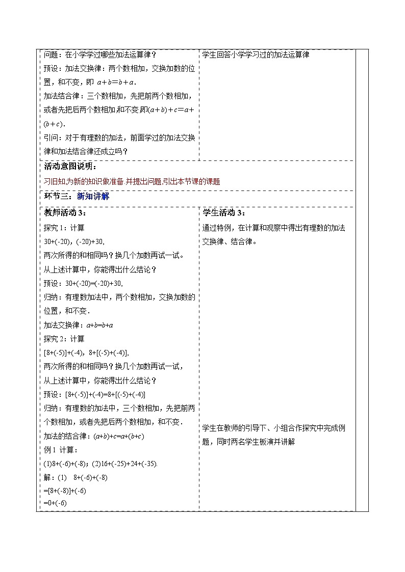 2.1.1 有理数的加法(第二课时)-教案第2页