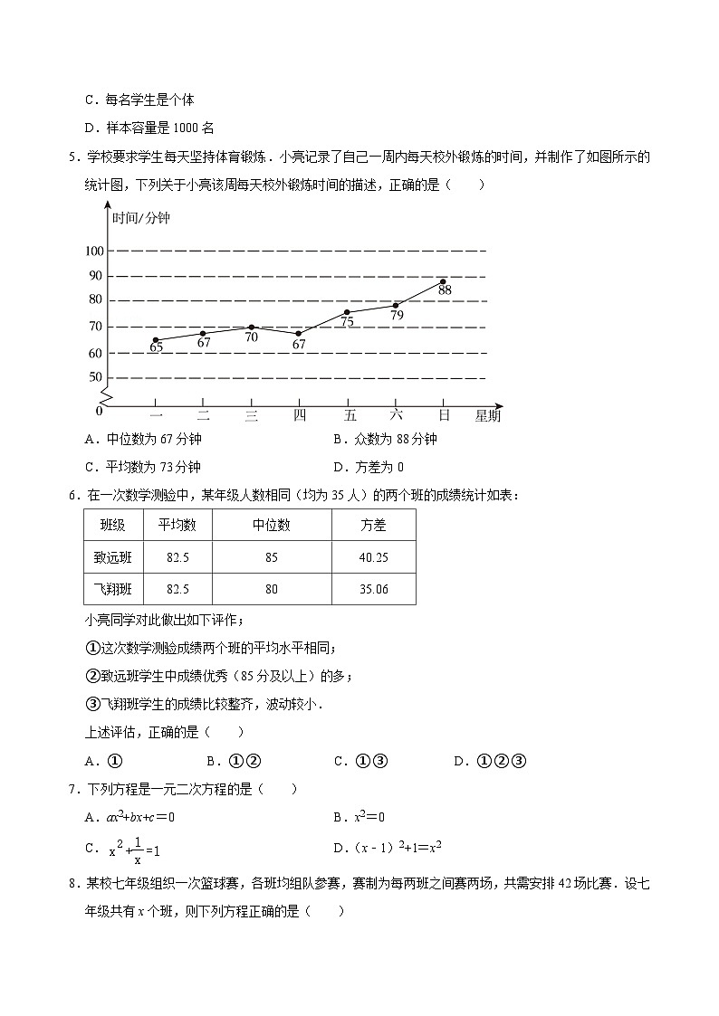 河北省衡水市武强县八校联考2024-2025学年九年级上学期期中数学试卷02