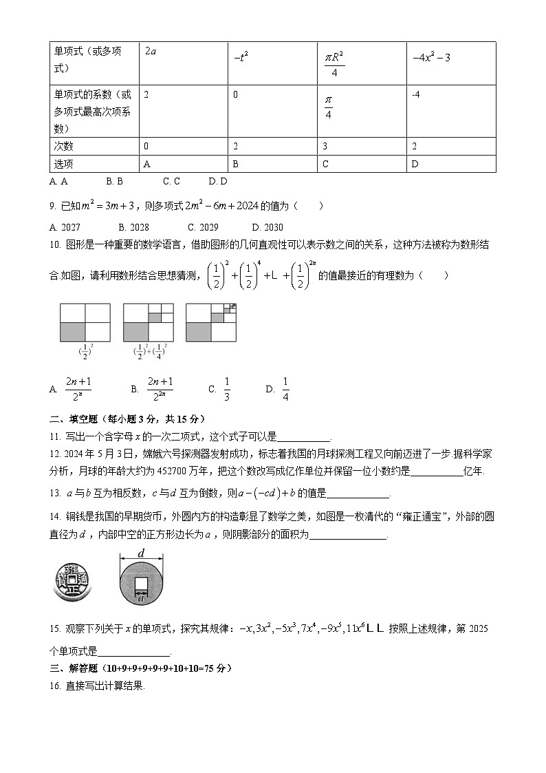 河南省南陽市南召縣2024-2025學(xué)年七年級上學(xué)期11月期中數(shù)學(xué)試題第2頁