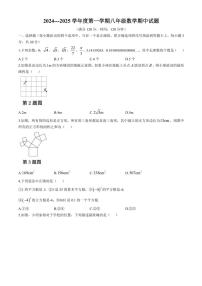 山东省菏泽市2024—2025学年上学期八年级期中数学试题(含答案)