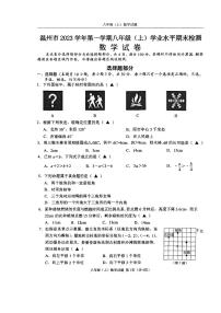 2023-2024学年浙江省温州市八年级（上）期末数学试卷