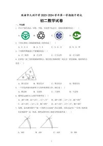广东珠海九洲中学2023-2024学年八年级上学期期中考试数学试题