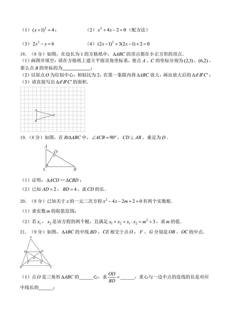 河南省南阳市桐柏县2024~2025学年九年级(上)期中数学试卷(含答案)第3页