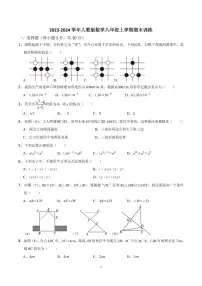 2023-2024学年人教版数学八年级上学期期末训练(含答案)