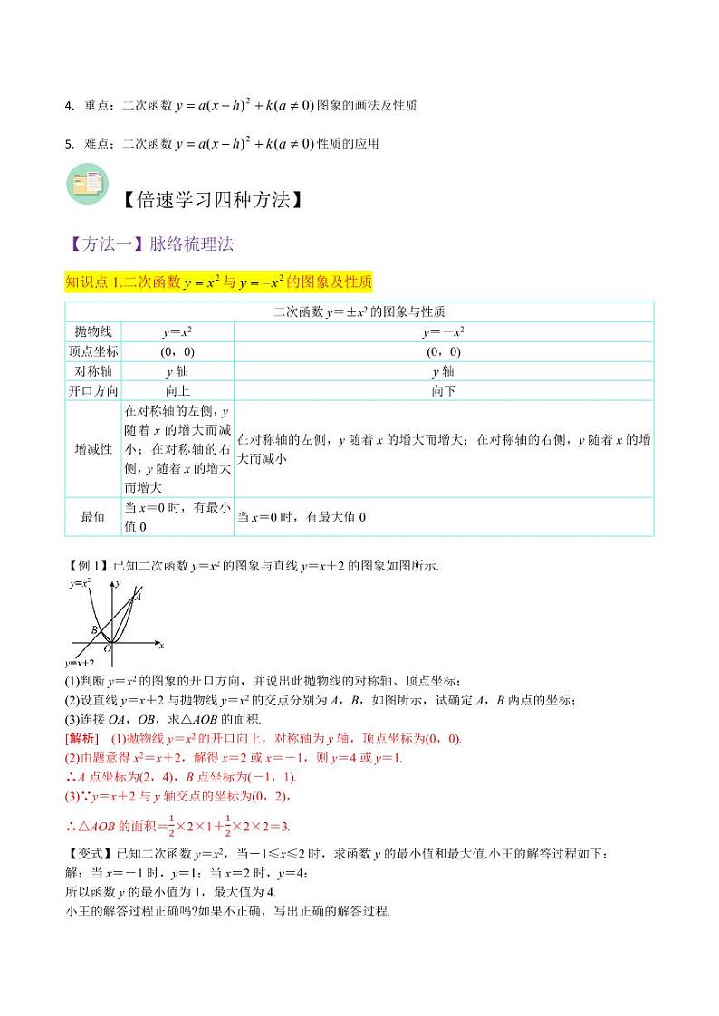 专题06二次函数的图象与性质(1)(5个知识点4种题型1个易错点)(解析版)-2024-2025学年九年级数学下册同步学与练(北师大版)第2页
