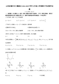 山东省德州市天衢新区2024-2025学年九年级上学期期中考试数学试题