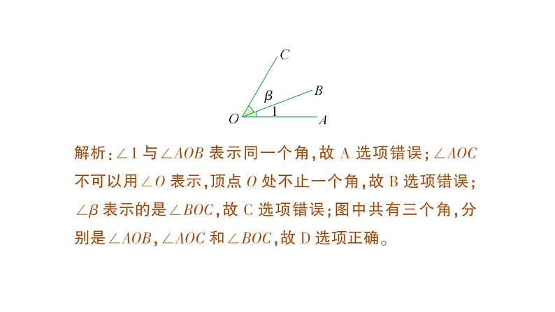 初中数学新北师大版七年级上册4.2第1课时 角作业课件2024秋季学期第3页