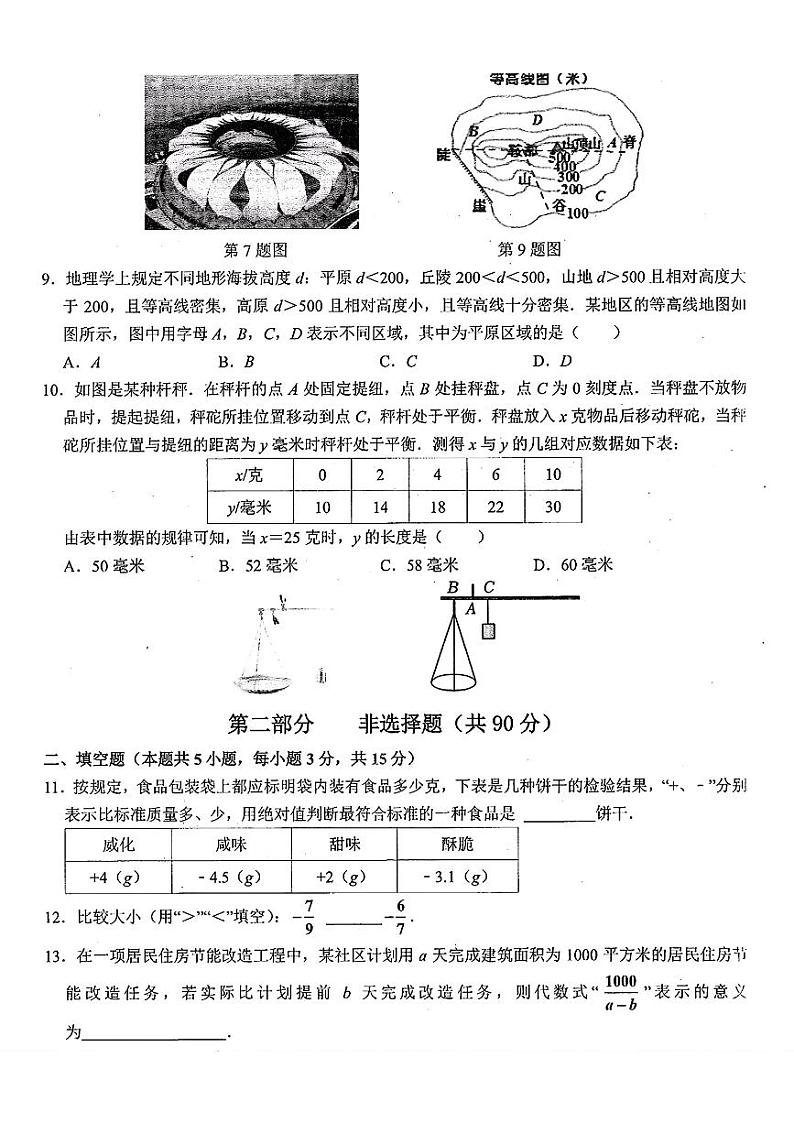 辽宁省大连市名校联盟2024-2025学年上学期七年级数学期中试题(二)第2页