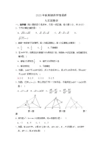 2023-2024学年河南省南阳市桐柏县九年级(上)期末数学试卷