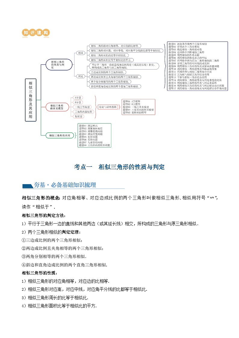第21讲 相似三角形及其应用(讲义)(原卷版)第3页