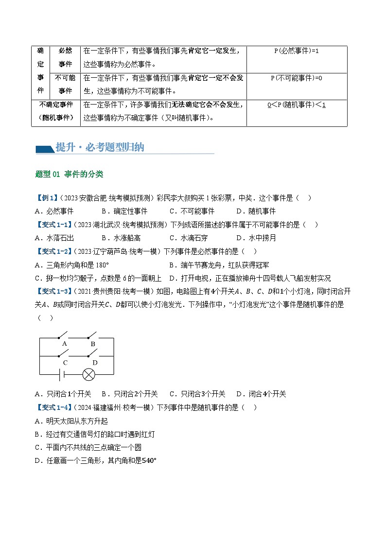 第34讲 概率(2考点+17题型)(讲义)-2024年中考数学一轮复习讲义(全国通用)03