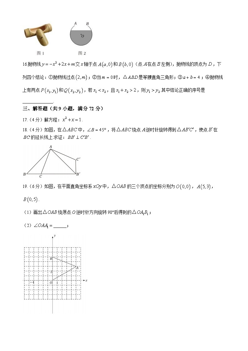 广东省广州市海珠区中山大学附属实验学校2024-2025学年九年级上学期期中数学试题与答案03