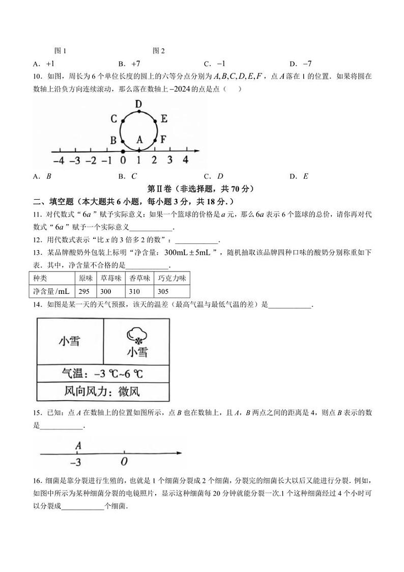 广西柳州市2024~2025学年七年级(上)期中数学试卷(含答案)03