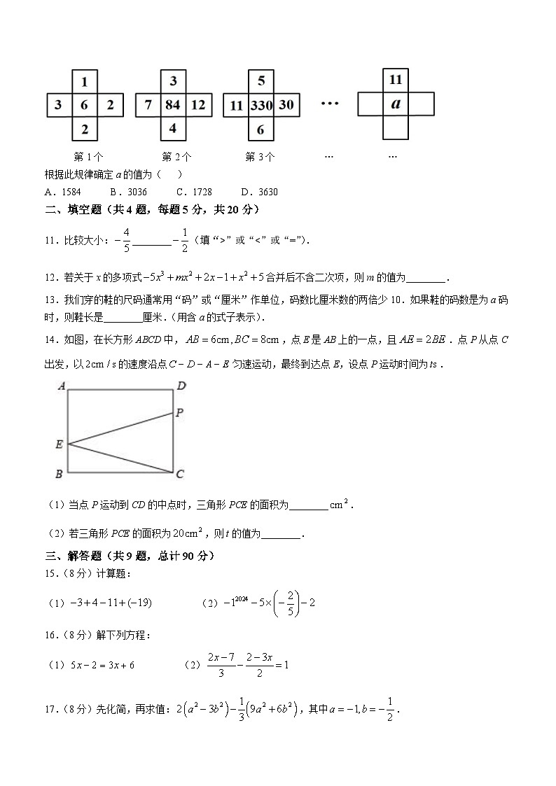 安徽省合肥市肥西实验高级中学2024-2025学年七年级上学期11月期中考试数学试题02