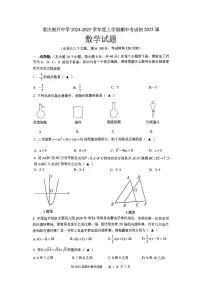重庆市南开中学校2024-2025学年九年级上学期期中数学试题