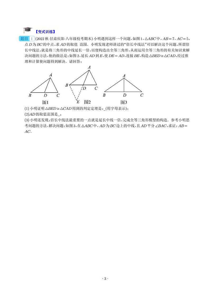 全等三角形常见五种辅助线添法专训(学生版)第3页