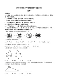湖南省长沙市岳麓区长郡集团2024—-2025学年八年级上学期11月期中数学试题(无答案)