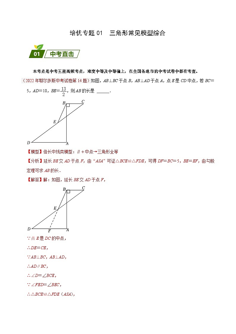 培优专题01 三角形常见模型综合(解析版)第1页