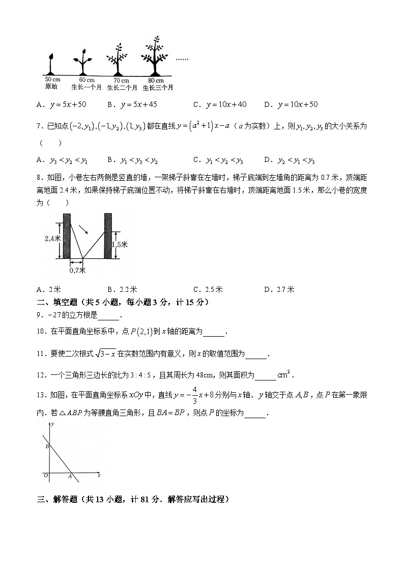 陕西省榆林市子洲县周家硷中学2024-2025学年八年级上学期11月期中考试数学试题第2页