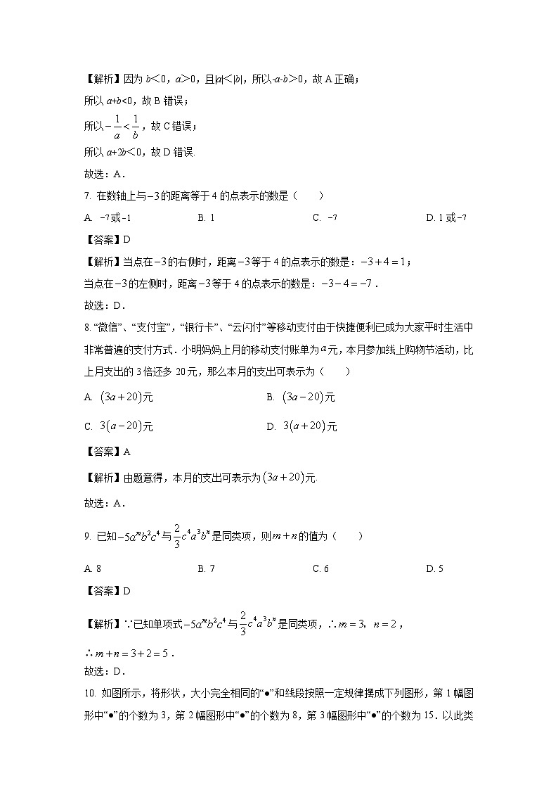 2023-2024学年山东省青岛市即墨区七年级(上)期中数学试卷(解析版)第3页