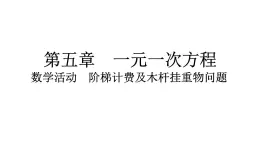 2024统编版数学七年级第五章一元一次方程数学活动　阶梯计费及木杆挂重物问题习题课件ppt