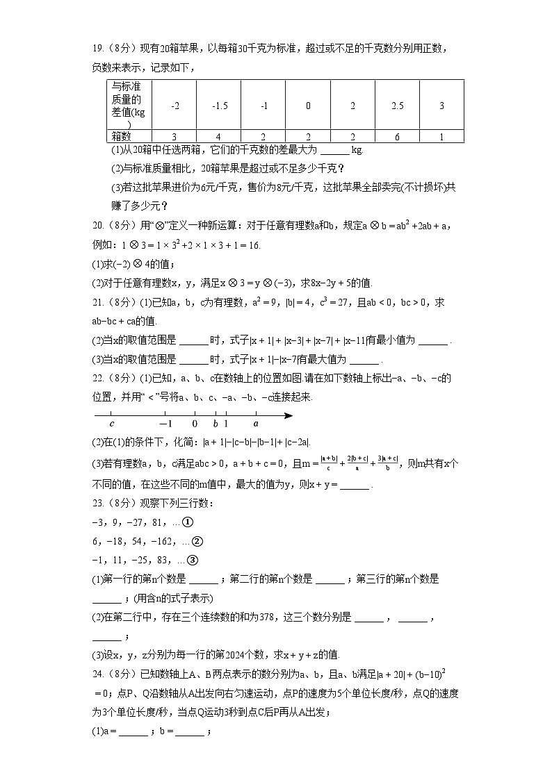 湖北省武汉市青山区任家路中学2023-2024学年七年级(上)月考数学试卷(10月份)第3页