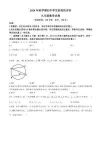 2024～2025学年江苏省泰州市兴化市九年级(上)期中数学试卷(含答案)