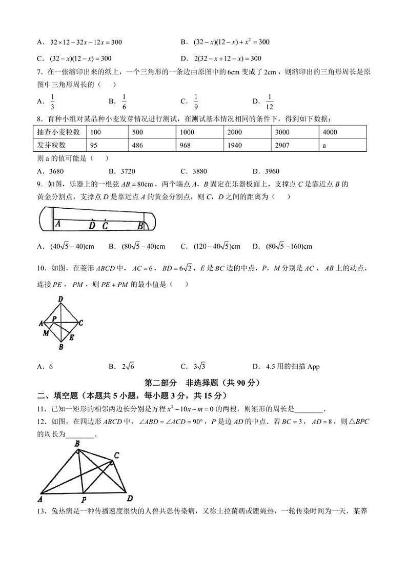2024~2025学年辽宁省沈阳市新民市九年级(上)期中阶段性学业水平测试数学试卷(含答案)第2页