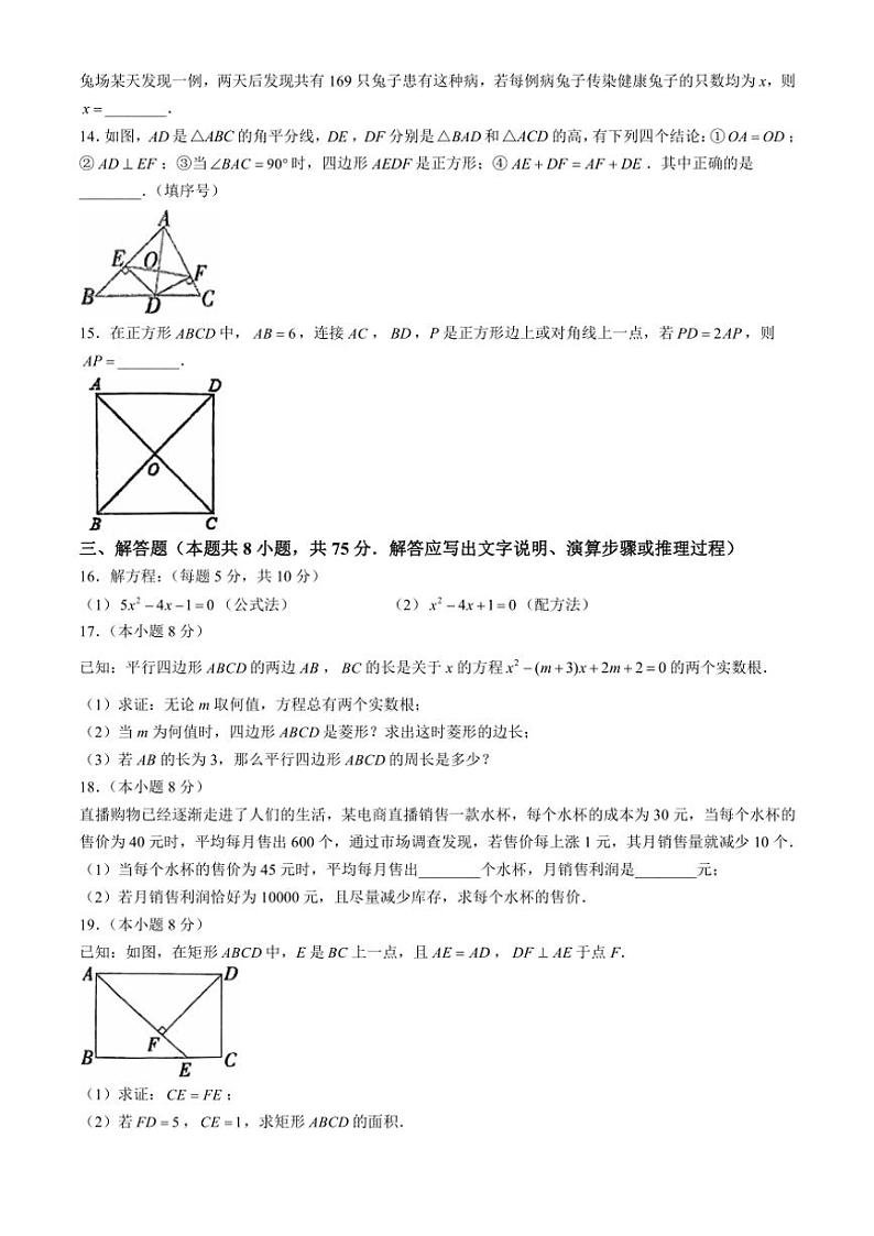 2024~2025学年辽宁省沈阳市新民市九年级(上)期中阶段性学业水平测试数学试卷(含答案)第3页