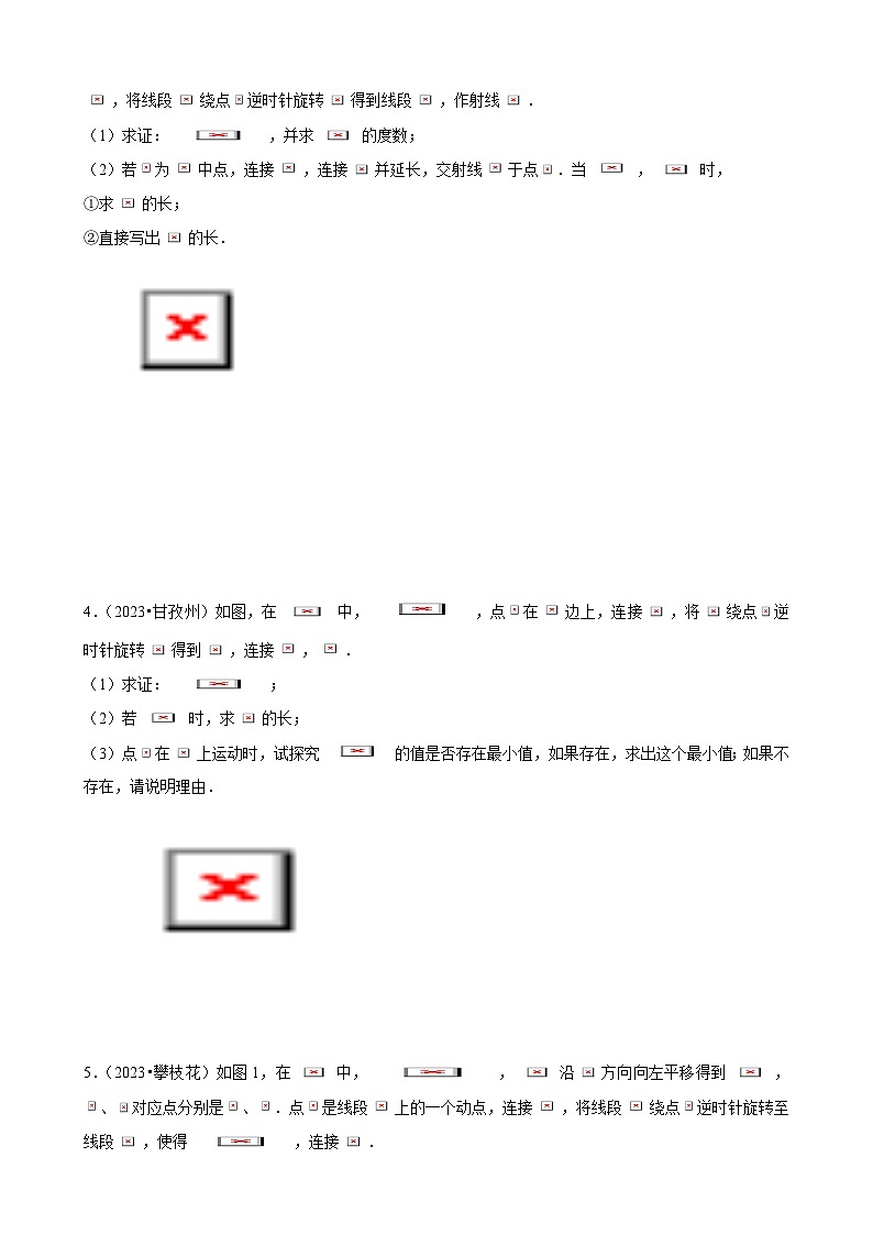 方法必備08 幾何綜合題“不一樣的旋轉(zhuǎn)，不一樣的特征”（原卷版）第3頁