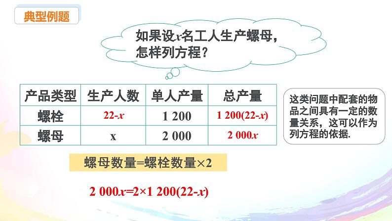 新人教版七上数学课件:5.3 课时1 产品配套与工程问题第6页