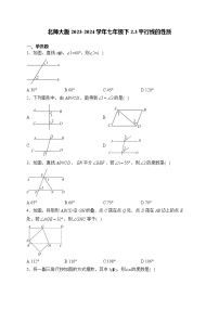 北师大版（2024）七年级下册3 平行线的性质课后复习题