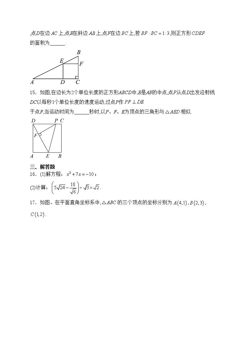 河南省周口市郸城县多校联考2025届九年级上学期10月期中考试数学试卷(含答案)第3页