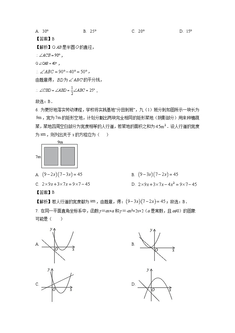2024-2025学年山东省日照市岚山区九年级(上)11月期中数学试卷(解析版)第3页