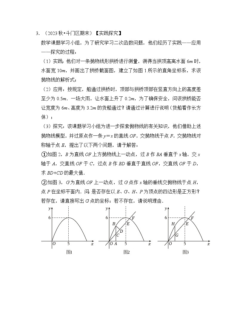 全国通用 中考数学 二次函数压轴题专题练习 10正方形存在性问题(不含答案版)第3页