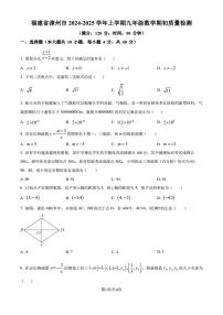 福建漳州2024-2025学年九年级上学期开学考试数学试题(原卷版+解析版)