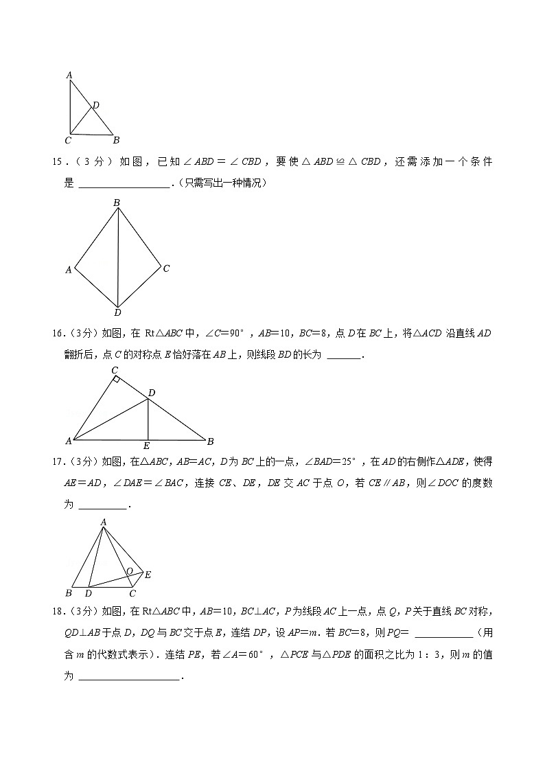 浙江省温州市苍南县 2024-2025学年八年级上学期期中数学试卷03