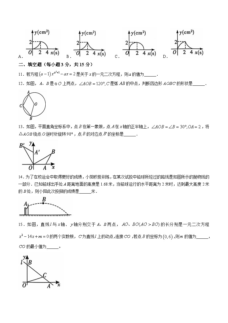 河南省漯河市召陵区2024-2025学年九年级上学期期中数学试题第3页