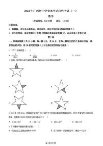 2024年广西柳州市 九年级数学中考一模模拟试题附答案