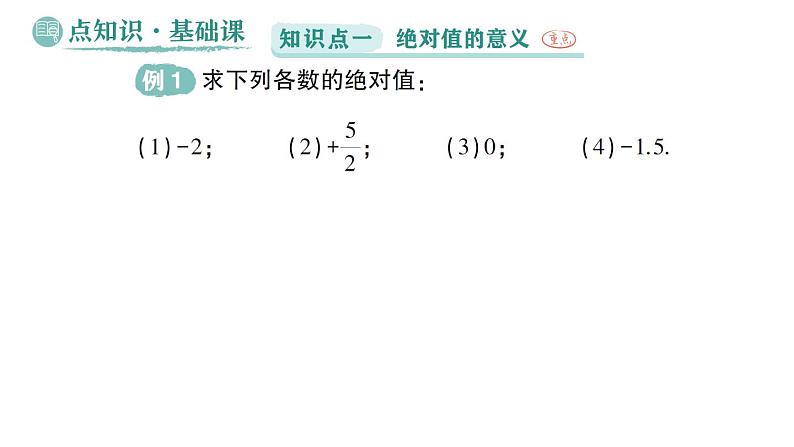 初中数学新华东师大版七年级上册1.4 绝对值作业课件(2024秋)02