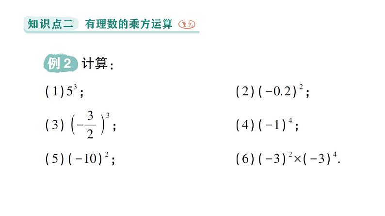 初中数学新华东师大版七年级上册1.11第1课时 有理数的乘方作业课件(2024秋)第7页
