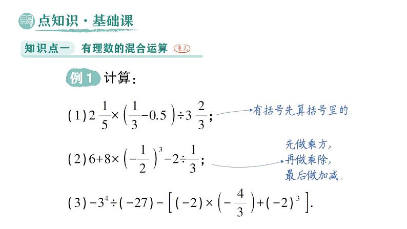 初中数学新华东师大版七年级上册1.12 有理数的混合运算作业课件(2024秋)第2页