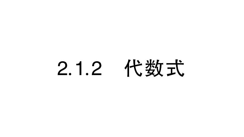 初中数学新华东师大版七年级上册2.1.2 代数式作业课件(2024秋)第1页