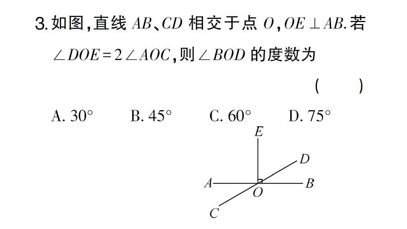 初中数学新华东师大版七年级上册第4章相交线和平行线综合练习课件2024秋第4页