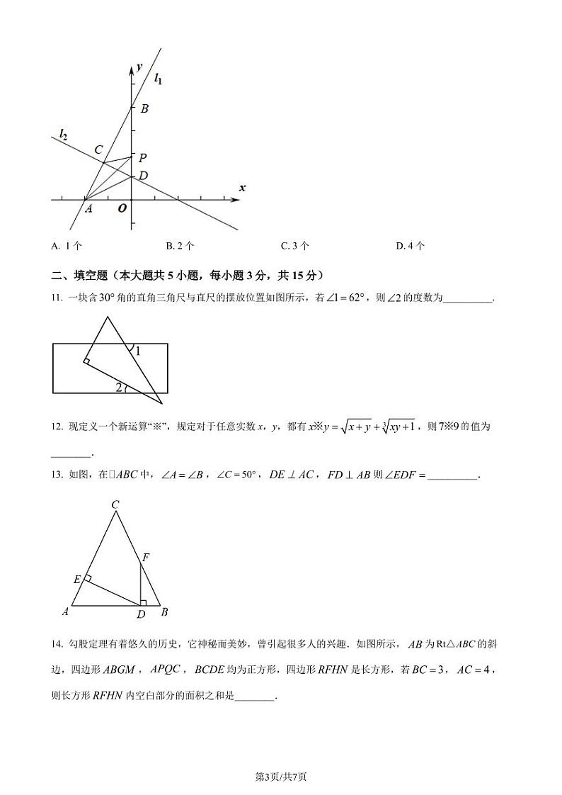 广东深圳高级中学2022-2023学年八年级上学期期末数学试题(原卷版+解析版)第3页