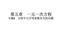 2024统编版数学七年级上册第五章一元一次方程专题9　方程中与字母参数有关的问题习题课件ppt