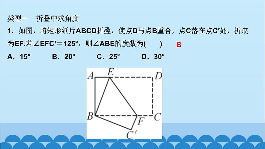 專題課堂(二)　特殊平行四邊形中的折疊問題第2頁